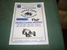 LOTON PARK Hillclimb 1994 July 17 programme VSCC