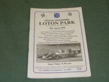 LOTON PARK Hillclimb 1999 April 5 programme