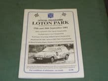 LOTON PARK Hillclimb 2001 September 29-30 programme
