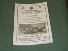 LOTON PARK Hillclimb 2002 August 11 programme