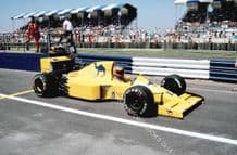 LOTUS 102 Lamborghini Donnelly Brit GP 1990 pit exit (a)