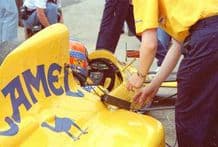 Lotus 102 Lamborghini Donnelly Silverstone pits 1990 (i)