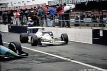 Lotus 102D Hakkenin British GP 1991 pit lane