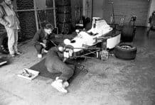 Lotus 102D Hakkinen car pits British GP 1991