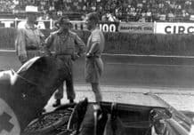 Lotus 11 Colin Chapman in Rouen pits 1957/58 (b)