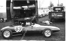 Lotus 22 F2 Bob Anderson Oulton Park paddock 1962