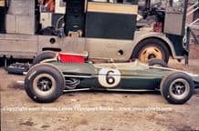 Lotus 33 Mike Spence car Silverstone paddock 1965 British GP