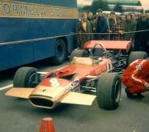 Lotus 49 Rindt 1970 Race of Champs Brands Hatch paddock
