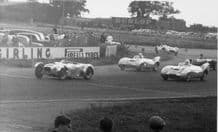 Lotus 6s and Lotus VIIIs at speed Silverstone c.1955