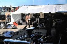 Lotus 72 and JPS Team in Paddock 1973 British GP