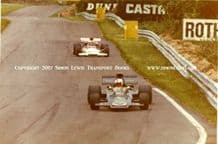 Lotus 72 Dave Walker leads Schuppan's BRM Oulton Park 1972 Gold Cup F1. Photo