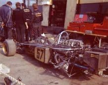 Lotus 72 Emerson Fittipaldi's car in paddock 1972