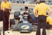 Lotus 72 Jim Crawford British GP 1975 pits