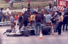 Lotus 72 JPS Ickx Brands pit exit 1974 Race of Champs