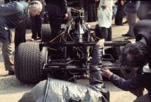 Lotus 76 JPS Peterson car Mallory Park paddock 1974 (b)