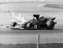 Lotus 76 Peterson at speed 1974 Silverstone F1