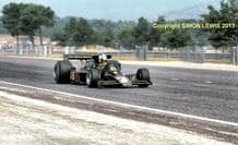 Lotus 77 Gunnar Nilsson1976 French GP action photo. 10x7