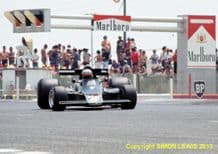 Lotus 77 Mario Andretti 1976 French GP Great action photo. 10x7"