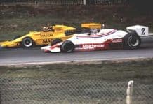 Lotus 78 De Villota and Betteridge's Tyrrell Aurora 1979 Brands Hatch 7x5" photo