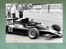 Lotus 78 Mario Andretti British GP pits 1977. 10x7" photo