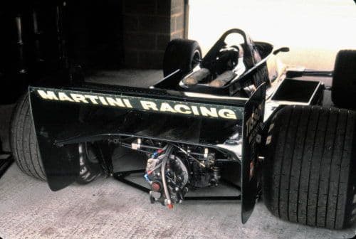 Lotus 79 close up photo in pits British GP 1979 - rear