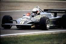 Lotus 87 DeAngelis at speed 1981 British GP (a)