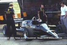 Lotus 93T DeAngelis's car.Paddock 1983 British GP