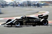 Lotus 94T Renault Turbo DeAngelis at speed 1983 British GP (A)