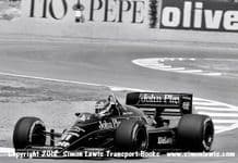 Lotus 98T Renault Turbo. Johnny Dumfries . Photo. Spanish GP 1986