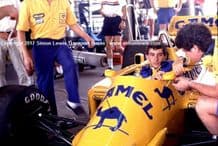 Lotus 99T Honda Turbo Ayrton Senna  Brazilian GP pits 1987