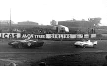 Lotus IX and Lotus VIII at speed Silverstone c.1955