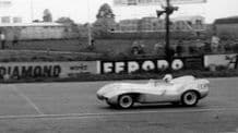 Lotus VIII at speed at Silverstone c.1955