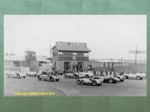 LOTUS VIs and VIIIs on grid, Silverstone circa 1955 . 10x7" photo