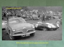 LOTUS XI (John Wallwork) & ALFA ROMEO GIULIA paddock at Prescott c.1963