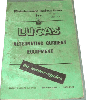 LUCAS ALTERNATING CURRENT EQUIPMENT FOR MOTOR-CYCLES (1950S?)