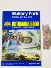 MALLORY PARK 1973 July F5000  race  programme _ tickets