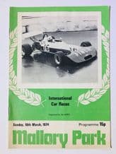 MALLORY PARK 1974 March 10  F Atlantic  race  programme + ticket