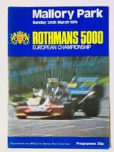 MALLORY PARK 1974 March 24  F5000  race  programme + ticket