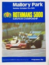 MALLORY PARK 1974 Oct 13 F5000  race  programme