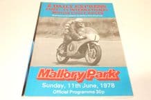 Mallory Park 1978 June 11 Post TT Motorcycle Races programme
