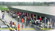 Mallory Park pit lane during the Aurora AFX British F1 series race 1979