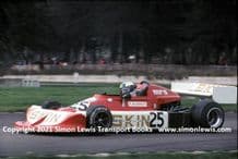 March  772 Patrick Bardinon   action photo. Donington Park Formula 2 1977