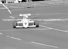 March 87B . Photo. Stefano Modena. Birmingham F3000 1987 bw