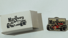 MARLBORO McLAREN . Original 1980s enamel pin badge in box