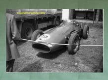 MASERATI 250F Jo Bonnier in Silverstone paddock 1958 Brit GP.Amateur 10x7"photo