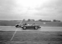 Maserati 250F Marimon and Connaught Marr British GP 1954. 10x7" photo