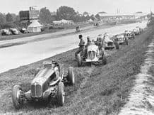 Maserati 4CL and 8CM and others retired at Brooklands circa 1938