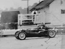 Maserati 8CM Grand Prix car Whitney Straight on track at Brooklands 1934 (Printed autograph)