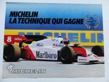 McLAREN TAG TURBO. F1 1984 NIKI LAUDA World Champion. MICHELIN Poster 24 x 16" (610x400mm)