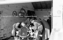 Mercedes W125 Herman Lang's car. Photo in paddock garage 1937 Donington GP